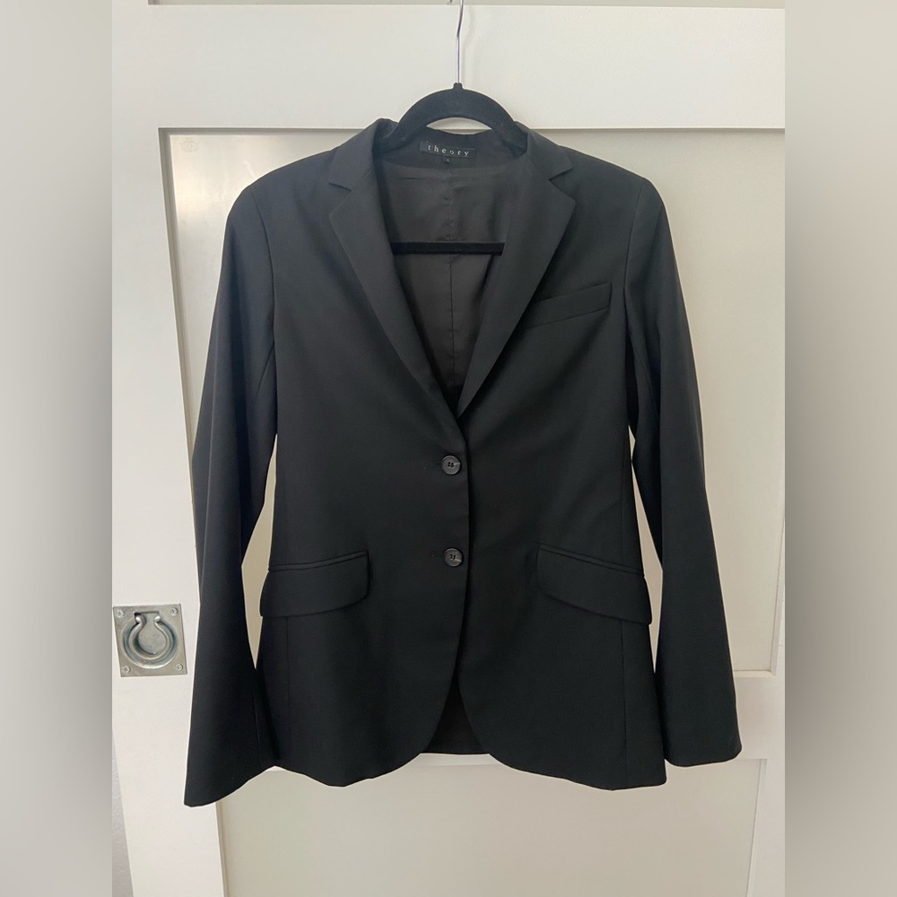 Vintage Black Wool Theory Blazer